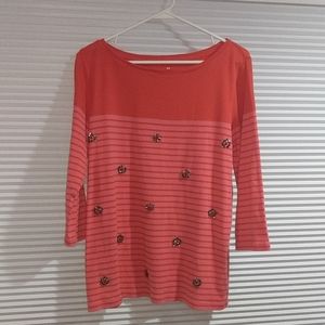 Talbot's 3/4 sleeve stripe top